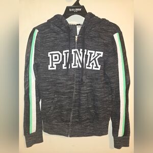 PINK Victoria's Secret Charcoal and White Kids Hoodie